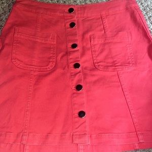Denim hot pink skirt